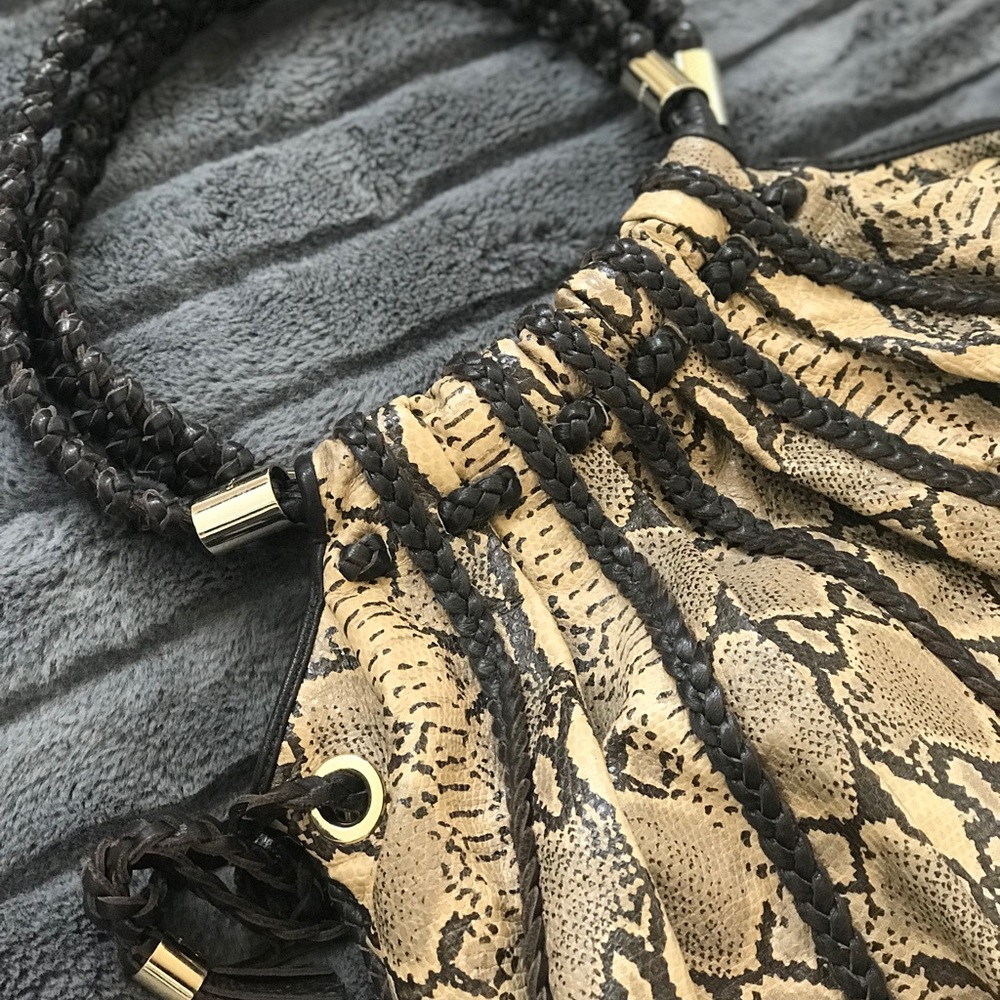 Snake Print Shoulder Bag